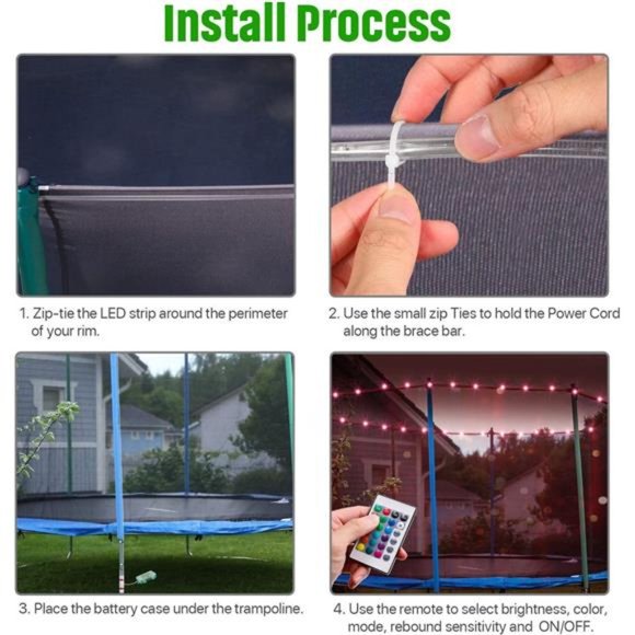 LED Trampoline Lights, Remote Control Trampoline Rim LED Light for Trampoline - Picture 6 of 7